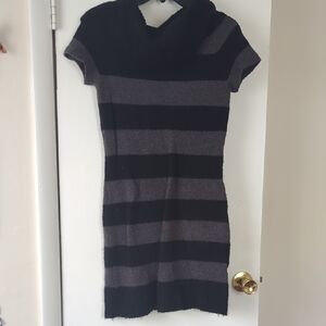 Love Rocks Elegant Black Knitwear Sweater Dress